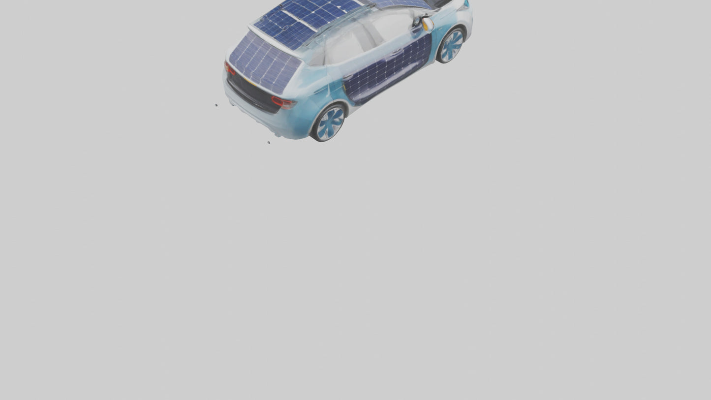 3D model Electric Car with Solar Panels model VR / AR / low-poly