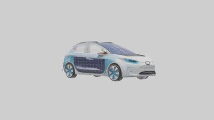 3D model Electric Car with Solar Panels model VR / AR / low-poly
