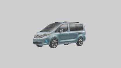 Electric Minivan with Family Features model 3D model