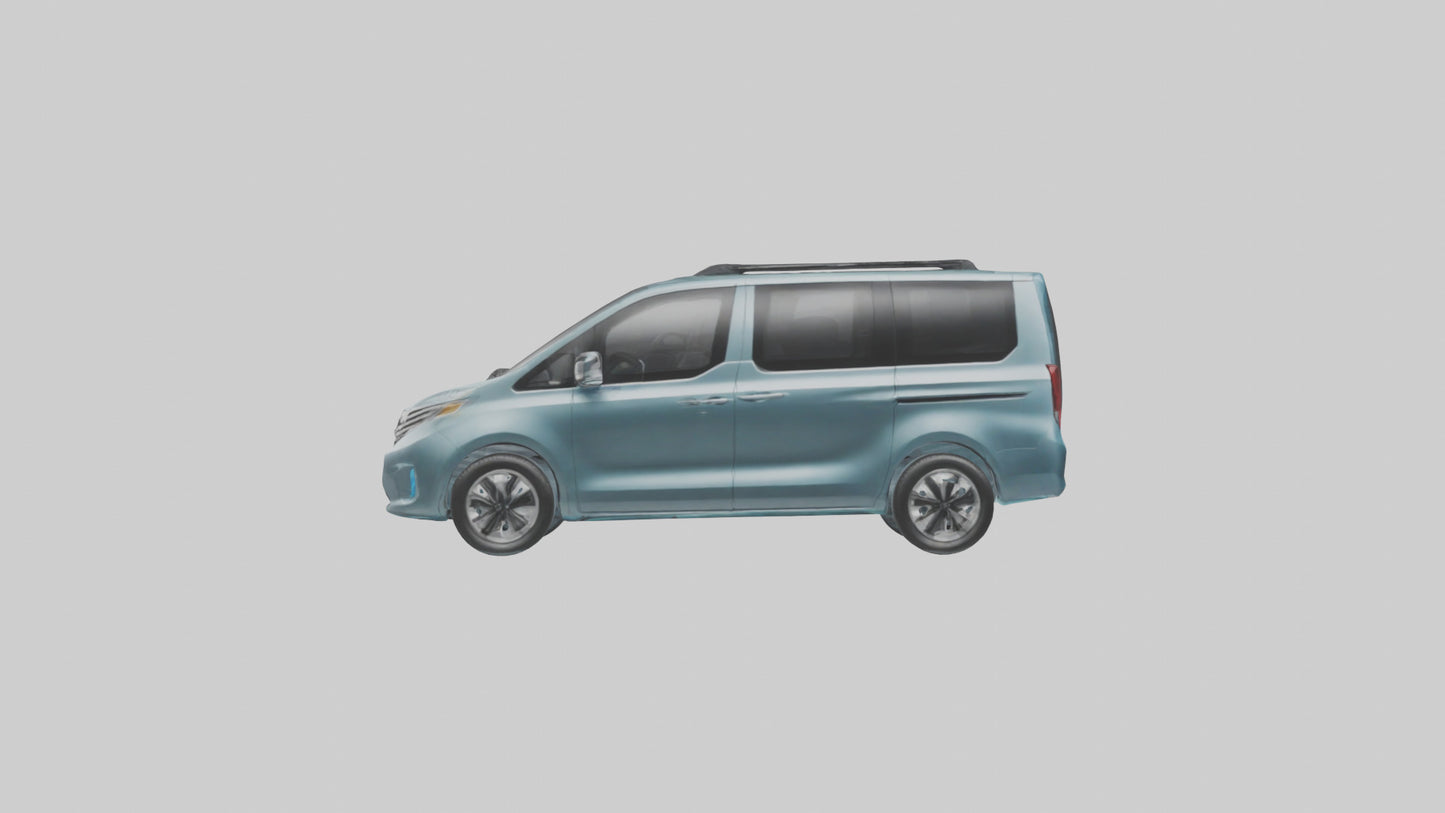 Electric Minivan with Family Features model 3D model