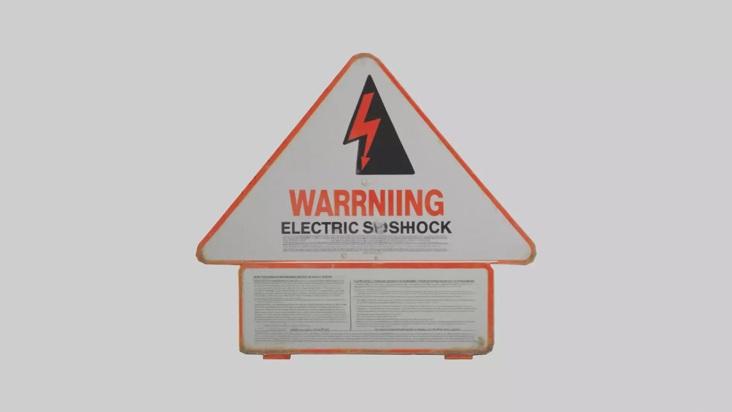 Electric Shock Hazard Warning Sign model 3D model