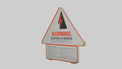 Electric Shock Hazard Warning Sign model 3D model