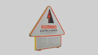Electric Shock Hazard Warning Sign model 3D model