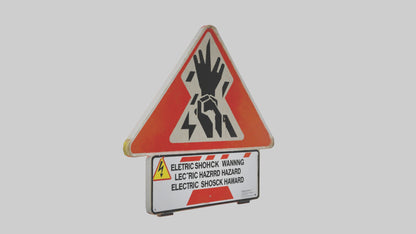 Electric Shock Hazard Warning Sign model 3D model