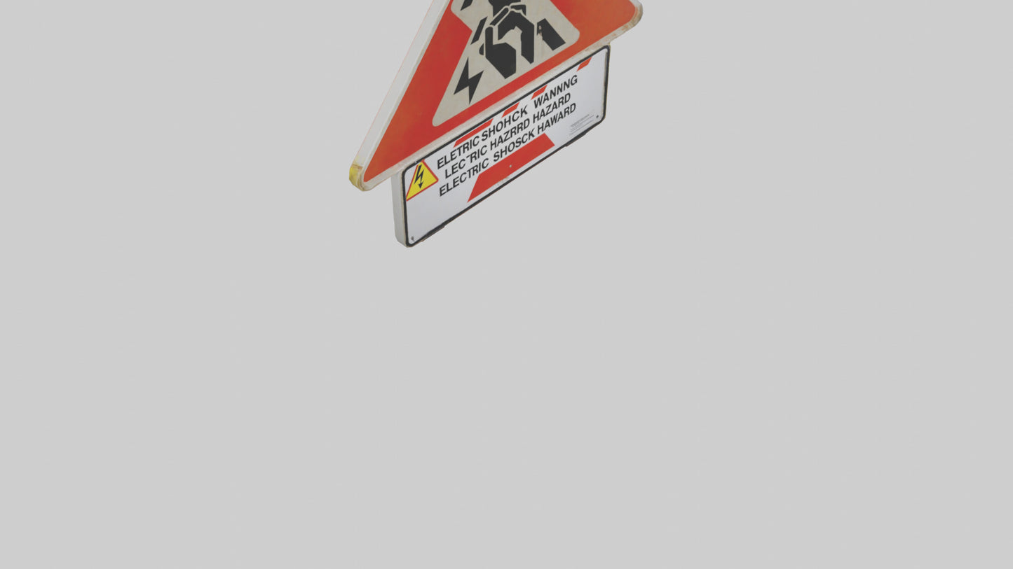 Electric Shock Hazard Warning Sign model 3D model