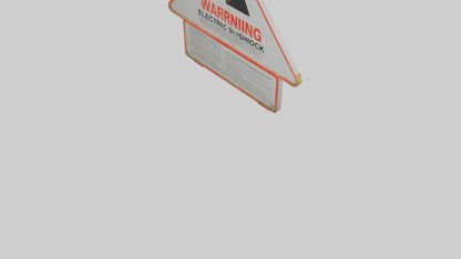 Electric Shock Hazard Warning Sign model 3D model