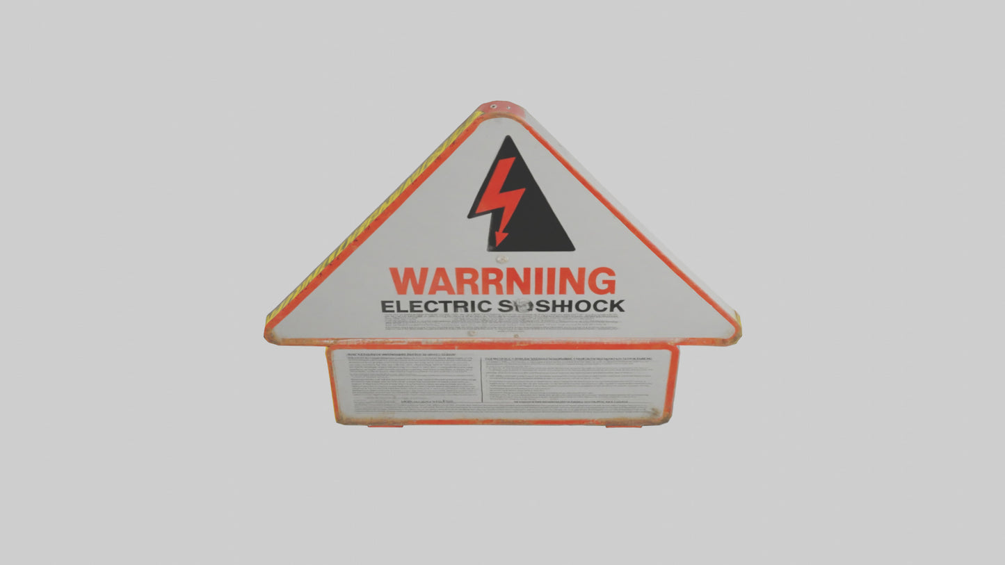 Electric Shock Hazard Warning Sign model 3D model