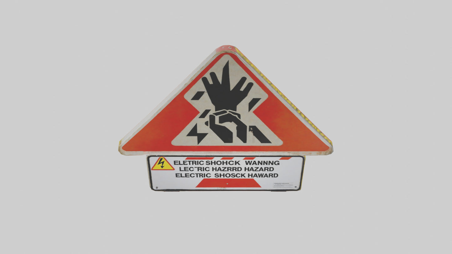 Electric Shock Hazard Warning Sign model 3D model