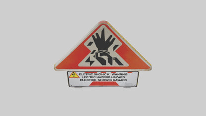 Electric Shock Hazard Warning Sign model 3D model