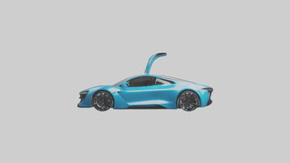 3D model Electric Supercar with Automatic Doors model VR / AR / low-poly