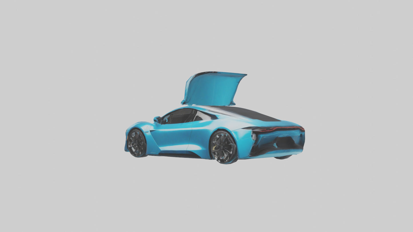 3D model Electric Supercar with Automatic Doors model VR / AR / low-poly
