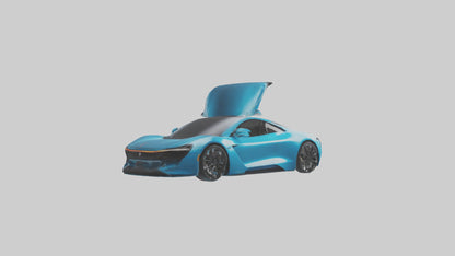 3D model Electric Supercar with Automatic Doors model VR / AR / low-poly