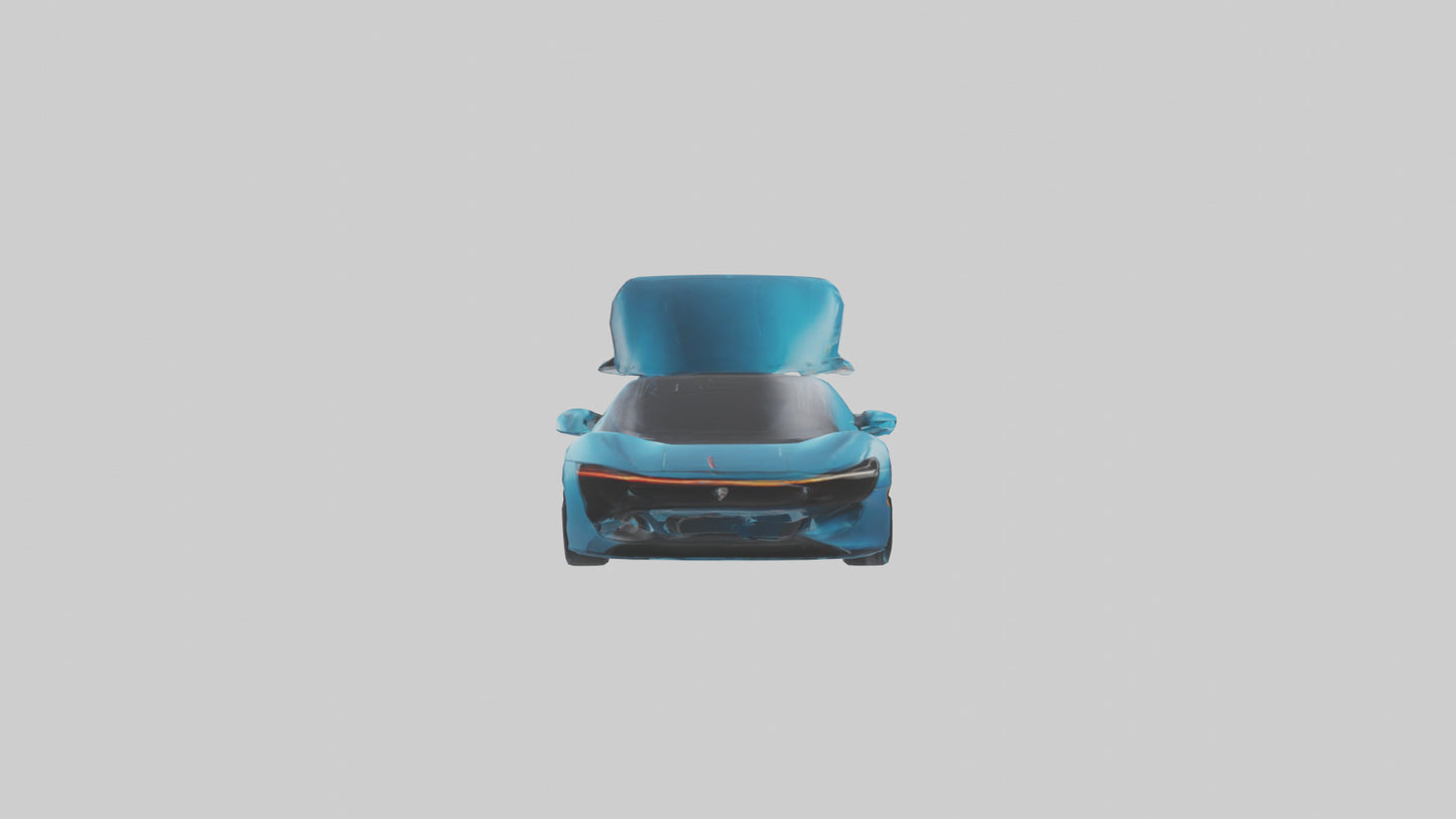 3D model Electric Supercar with Automatic Doors model VR / AR / low-poly