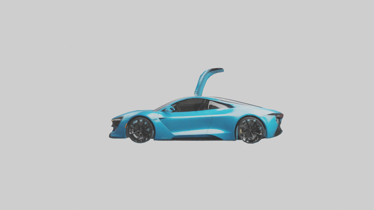 3D model Electric Supercar with Automatic Doors model VR / AR / low-poly