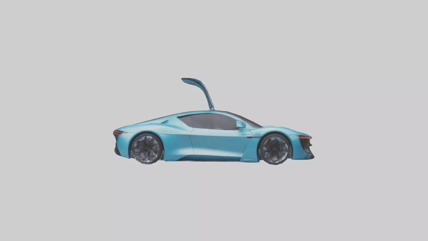 3D model Electric Supercar with Automatic Doors model VR / AR / low-poly