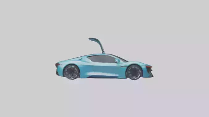 3D model Electric Supercar with Automatic Doors model VR / AR / low-poly