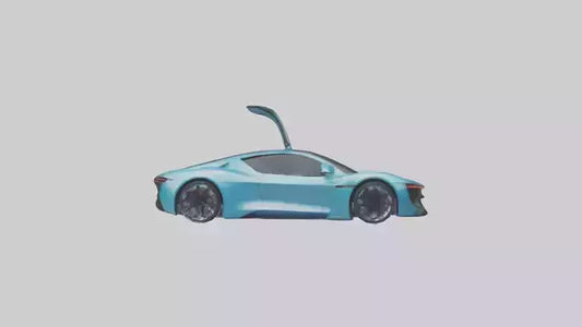3D model Electric Supercar with Automatic Doors model VR / AR / low-poly