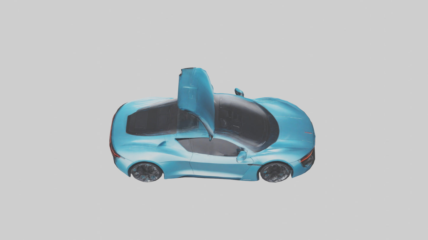3D model Electric Supercar with Automatic Doors model VR / AR / low-poly