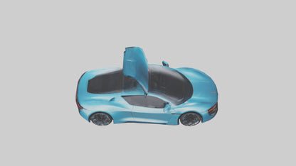 3D model Electric Supercar with Automatic Doors model VR / AR / low-poly