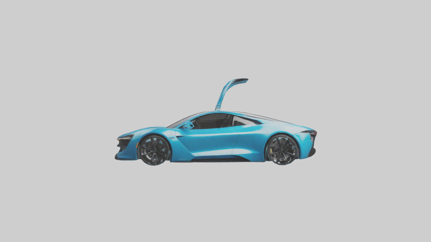 3D model Electric Supercar with Automatic Doors model VR / AR / low-poly