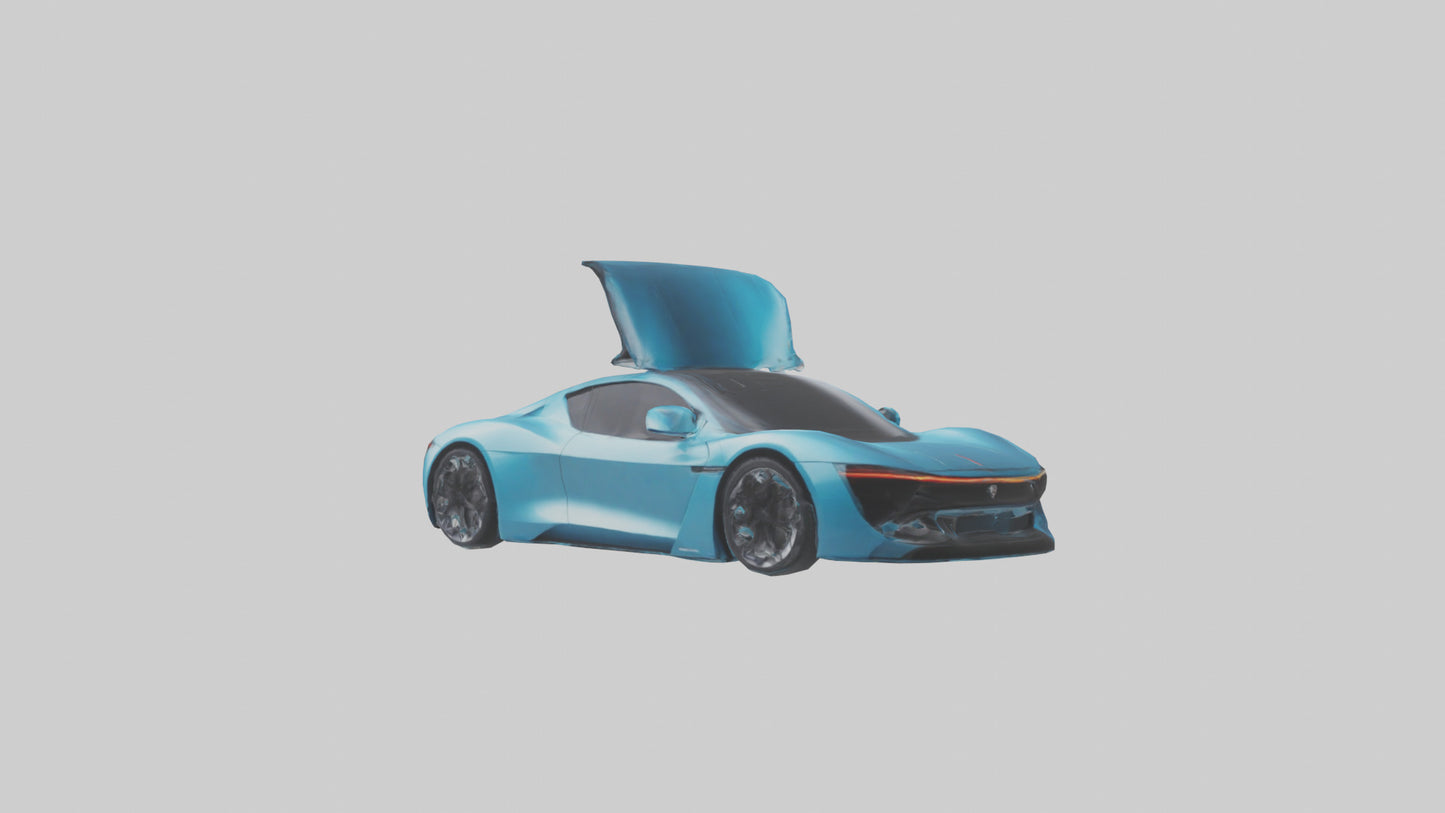 3D model Electric Supercar with Automatic Doors model VR / AR / low-poly