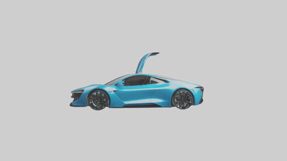 3D model Electric Supercar with Automatic Doors model VR / AR / low-poly