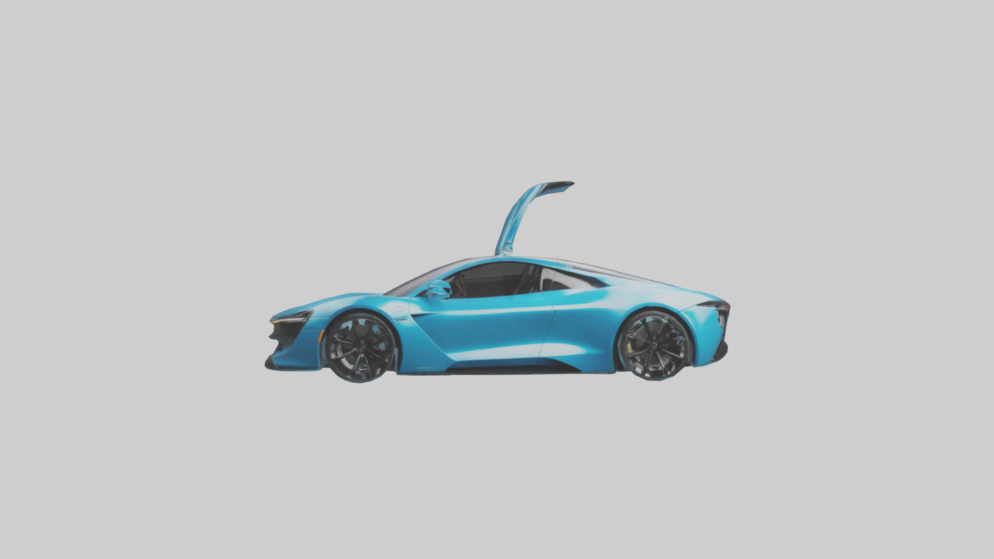 3D model Electric Supercar with Automatic Doors model VR / AR / low-poly