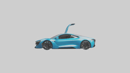 3D model Electric Supercar with Automatic Doors model VR / AR / low-poly