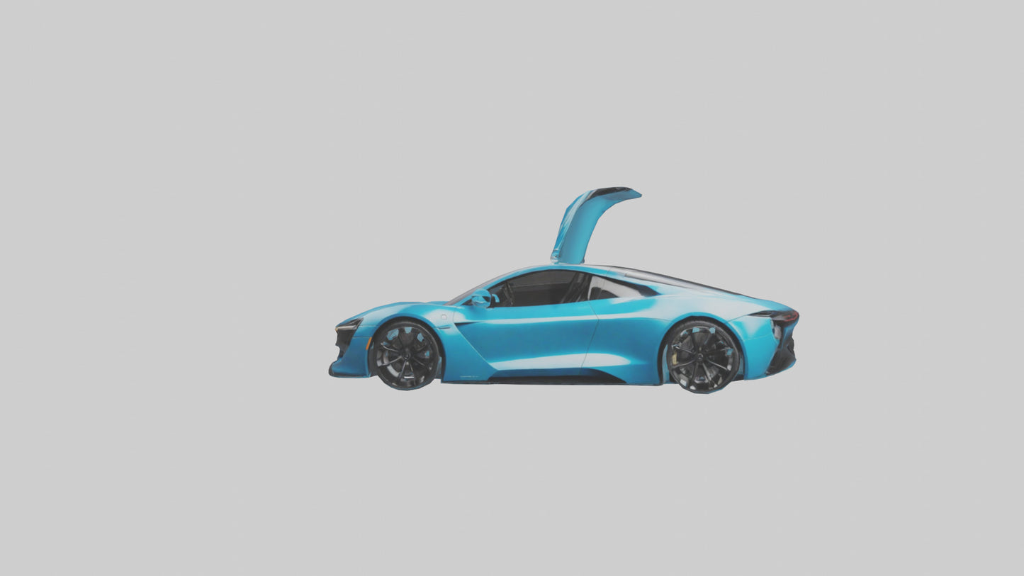 3D model Electric Supercar with Automatic Doors model VR / AR / low-poly