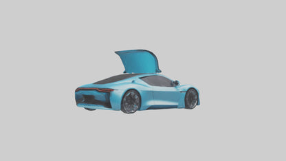3D model Electric Supercar with Automatic Doors model VR / AR / low-poly