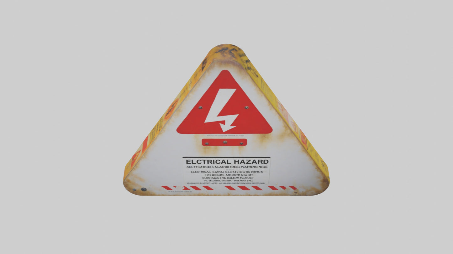 Electrical Hazard Warning Sign model 3D model