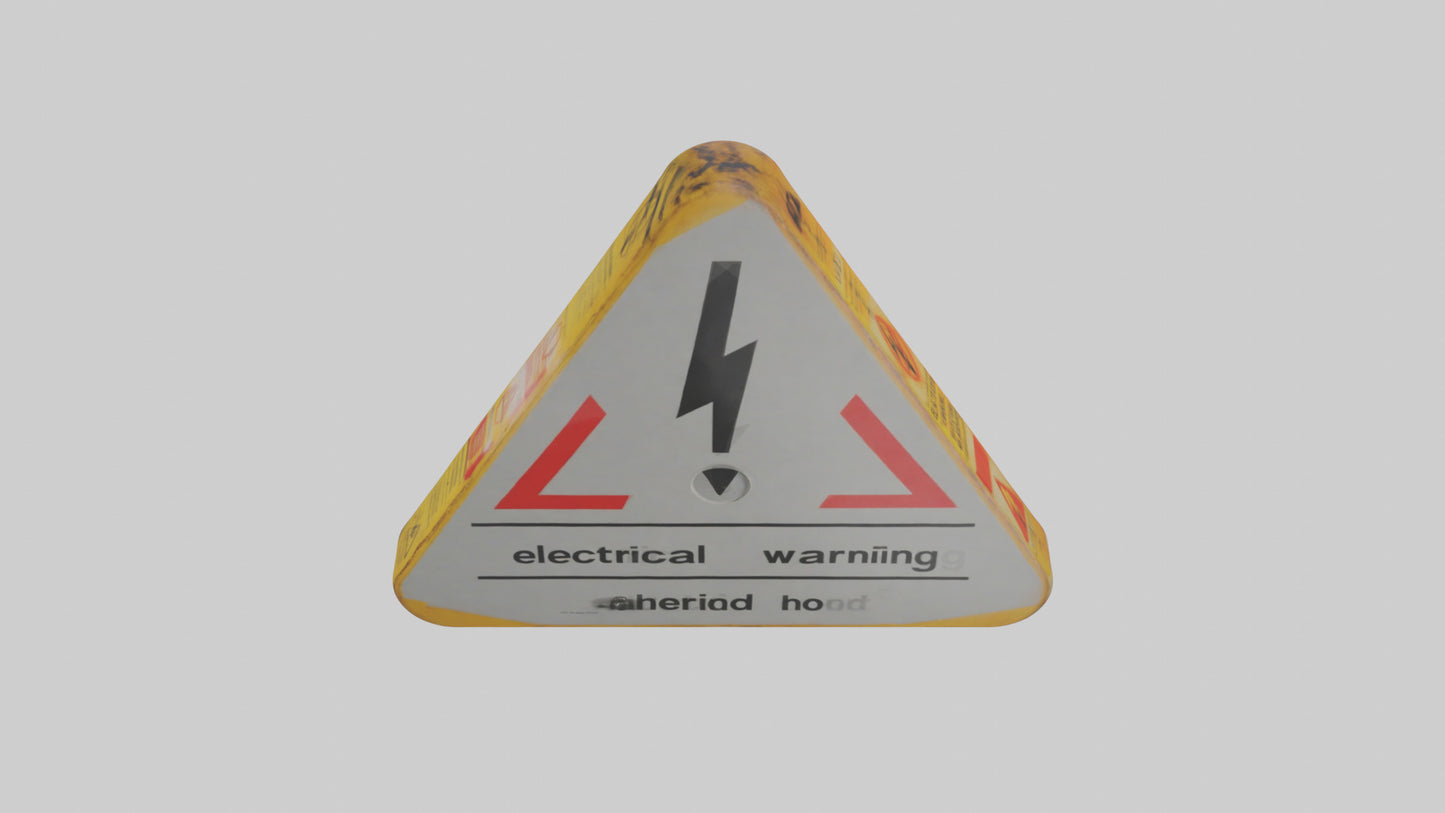 Electrical Hazard Warning Sign model 3D model