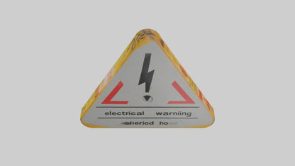Electrical Hazard Warning Sign model 3D model