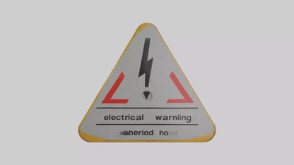 Electrical Hazard Warning Sign model 3D model