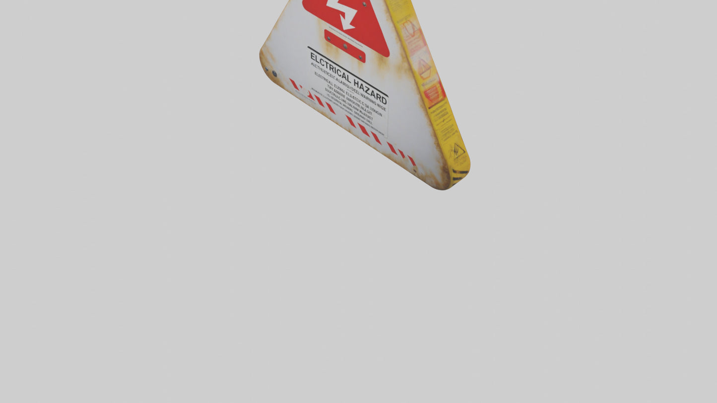 Electrical Hazard Warning Sign model 3D model