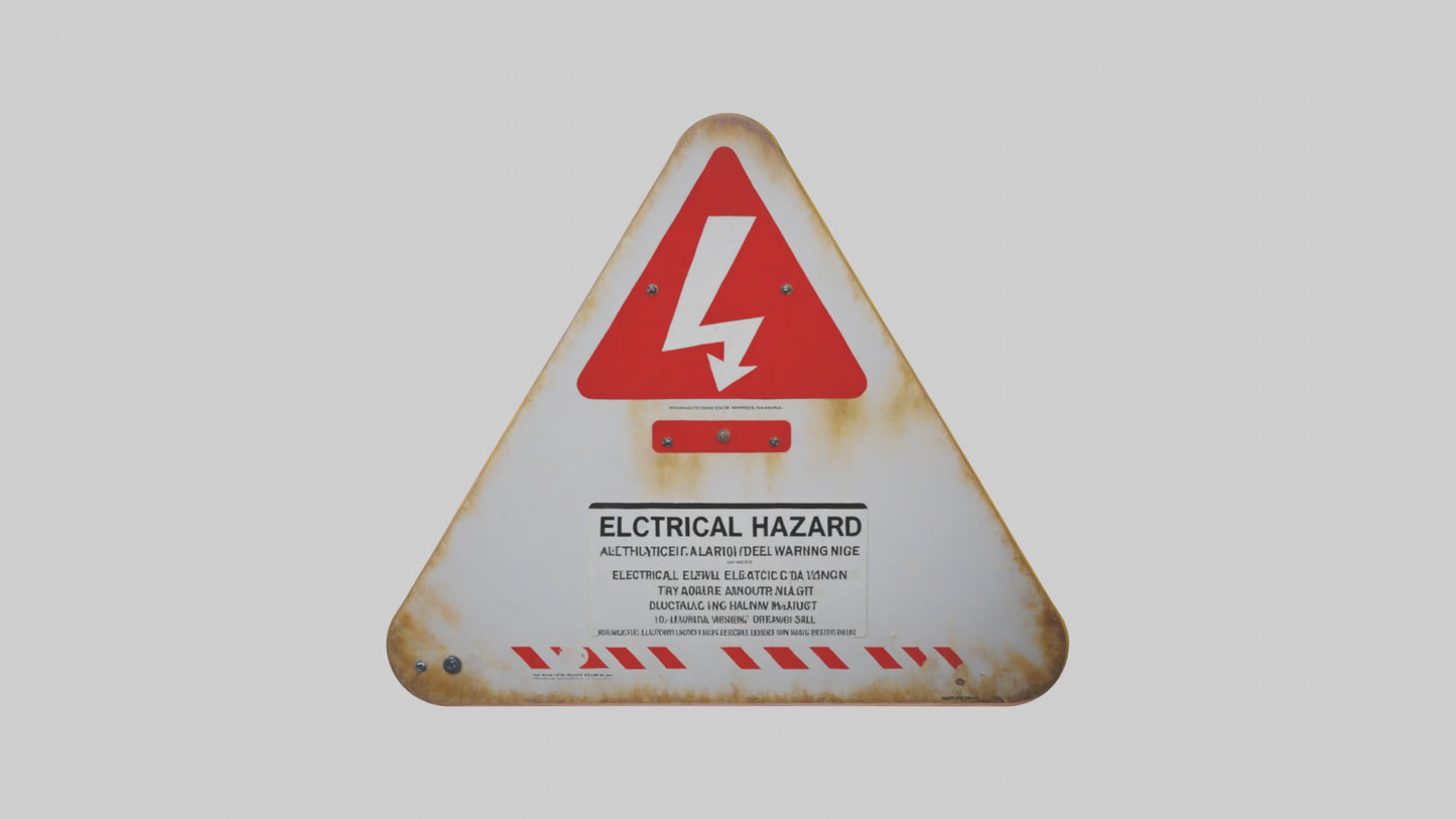 Electrical Hazard Warning Sign model 3D model