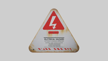 Electrical Hazard Warning Sign model 3D model