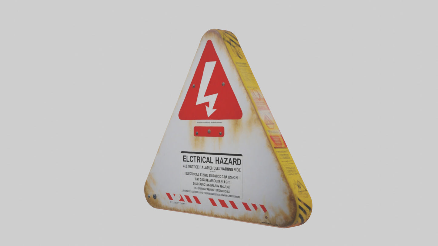 Electrical Hazard Warning Sign model 3D model