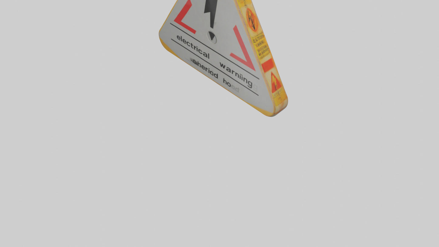 Electrical Hazard Warning Sign model 3D model