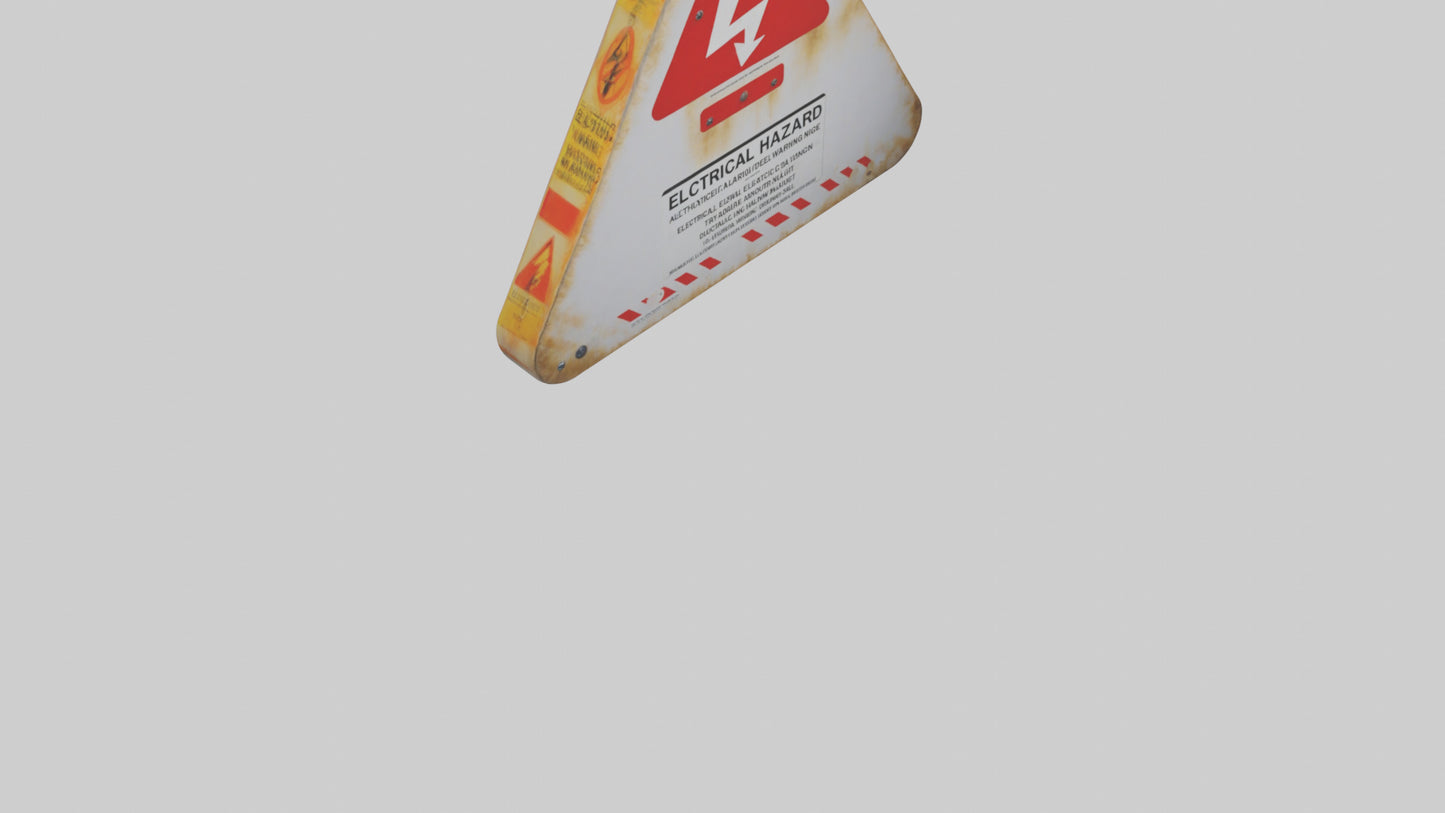 Electrical Hazard Warning Sign model 3D model