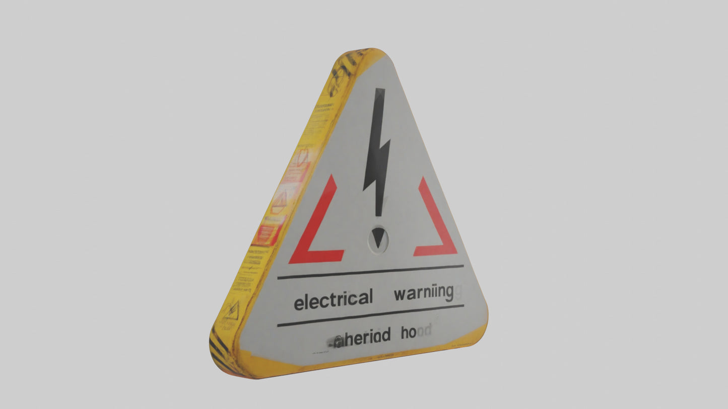 Electrical Hazard Warning Sign model 3D model