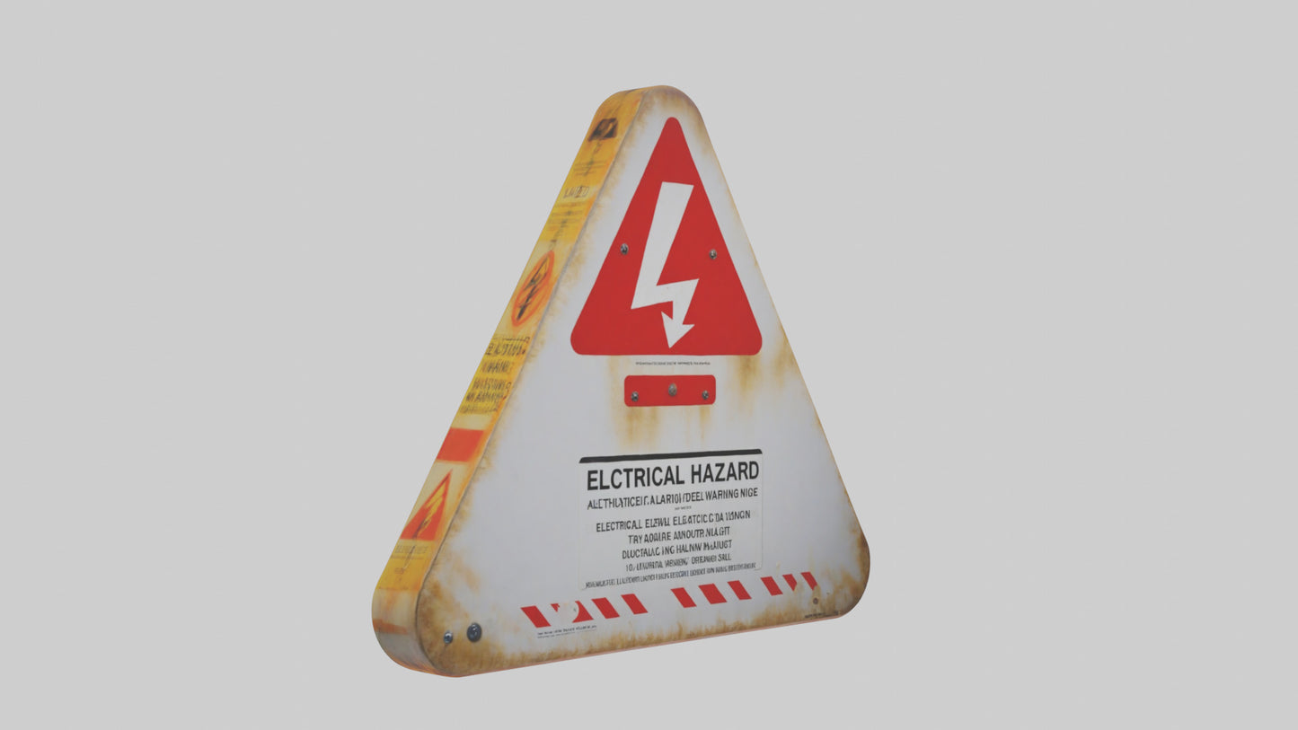 Electrical Hazard Warning Sign model 3D model