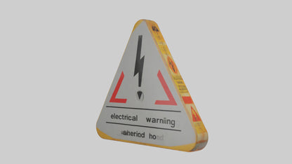 Electrical Hazard Warning Sign model 3D model
