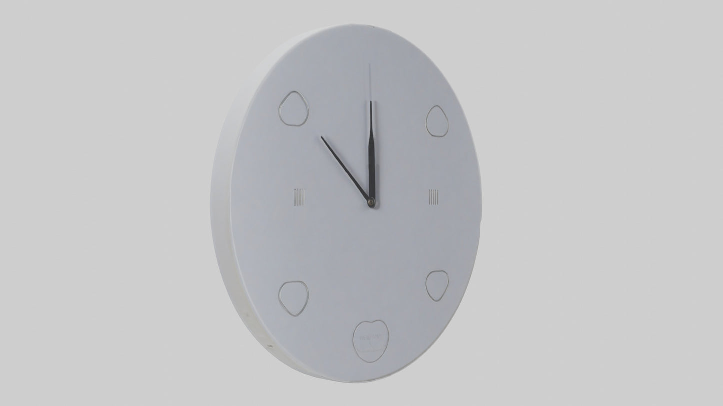 Electronic Wall Clock model VR / AR / low-poly