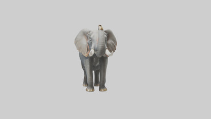 Elephant trumpeting model VR / AR / low-poly