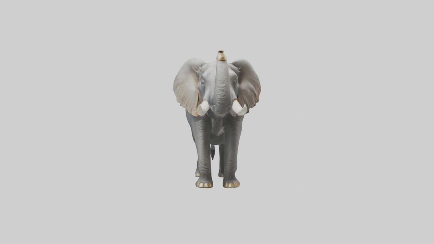 Elephant trumpeting model VR / AR / low-poly