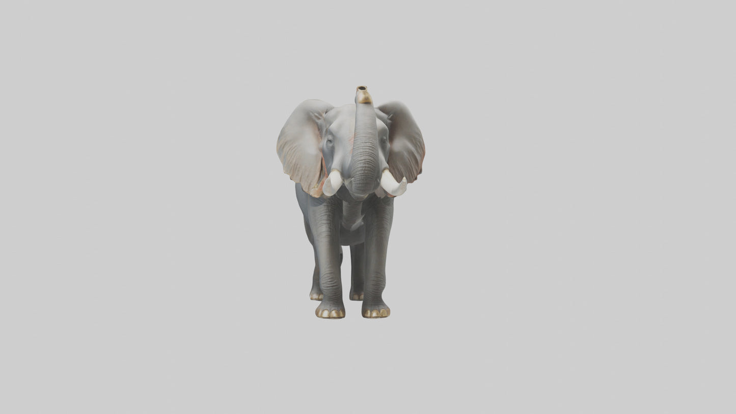 Elephant trumpeting model VR / AR / low-poly