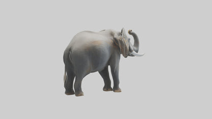 Elephant trumpeting model VR / AR / low-poly