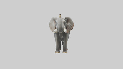 Elephant trumpeting model VR / AR / low-poly