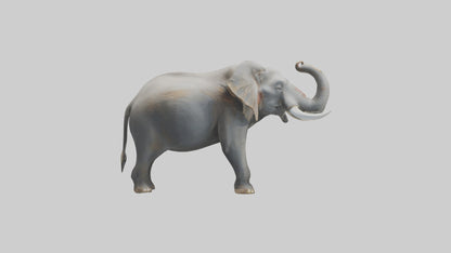 Elephant trumpeting model VR / AR / low-poly